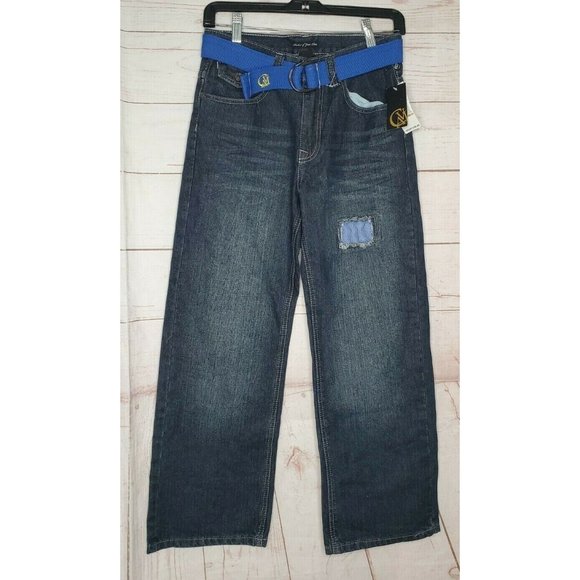 Cavi Product Of Great Taste 28/12 Blue Patched Designer Cotton Jeans - Picture 1 of 12